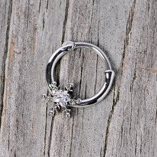 16G 3/8 Clear Gem Holiday Snowflake Septum Clicker