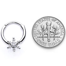 16G 3/8 Clear Gem Holiday Snowflake Septum Clicker