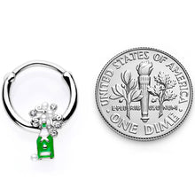 16G 3/8 Clear Gem Green Champagne Bottle Holiday Septum Clicker