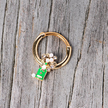 16G 3/8 Clear Gem Gold Tone Champagne Holiday Septum Clicker