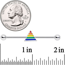 14G Rainbow Pride Triangle Industrial Barbell 38mm