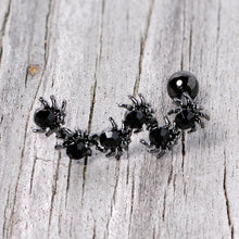 16G 1/4 Black CZ Gem Black Spider Halloween Cartilage Tragus