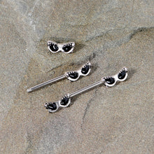 14G 9/16 Clear Gem 50s Retro Sunglasses Barbell Nipple Ring Set