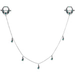 14G 9/16 Green Faux Opal Wreath Nipple Shield Dangle Nipple Chain