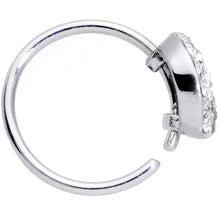 20G 5/16 Clear Gem Retro Peace Sign Nose Hoop