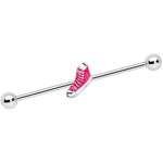 14G Pink High Top Sneaker Industrial Barbell 38mm