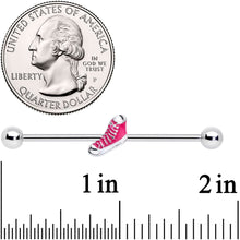 14G Pink High Top Sneaker Industrial Barbell 38mm