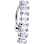 Clear CZ Gem Band of Beauty Top Mount Belly Ring