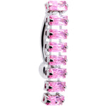 Pink CZ Gem Band of Beauty Top Mount Belly Ring