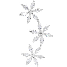 16G 1/4 Clear CZ Gem Tri Flower Cartilage