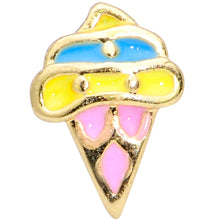 16G 5/16 Gold Tone Pink Blue Ice Cream Cone Labret Monroe Tragus