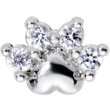 16G 5/16 Clear CZ Gem Paw Print Cat Labret Monroe Tragus