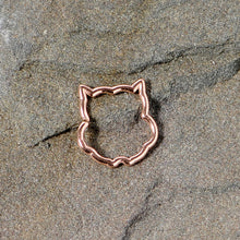 16G 3/8 Rose Gold Tone Barn Owl Halloween Closure Ring