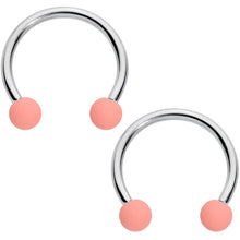 16G 3/8 Peach Purple Matte Horseshoe Circular Barbell Set of 4