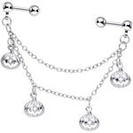 16G 1/4 Aurora Gem Pumpkin Halloween Cartilage Chain Earring