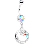Aurora Gem Sun Moon Star Dangle Belly Ring