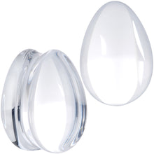 Solid Clear Glass Teardrop Plug Set