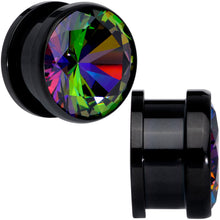Vitrail CZ Gem Black Screw Fit Plug Set