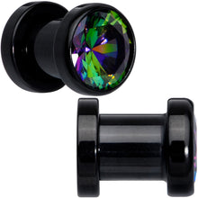 Vitrail CZ Gem Black Screw Fit Plug Set