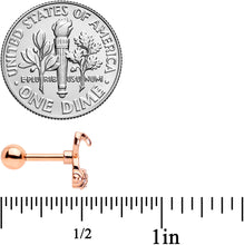 16G 1/4 Clear Gem Rose Gold Tone Bunny Headphone Cartilage Tragus