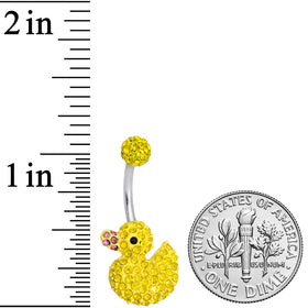 Sydney Belle Girlfriend Collection Yellow Pink CZ Gem Rubber Duck Ducky Belly Ring