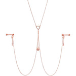 14G 5/8 Aurora Gem Rose Gold Hue Star Sun Nipple Chain Necklace