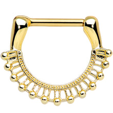 16G 5/16 Gold Tone Textured Frill Septum Clicker