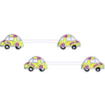 14G 9/16 Clear Bioplast Retro Hippie Car Barbell Nipple Ring Set