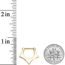 16G 5/16 Gold Tone Dramatically Structured Septum Clicker