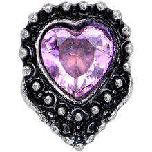 16G 1/4 Pink Gem Regal Valentines Heart Cartilage Tragus Earring