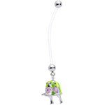 Pink Gem Green Little Lovebirds Twins Dangle Pregnancy Belly Ring