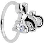 20G 5/16 Clear CZ Gem Elegant Cat Nose Hoop