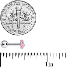 16G 1/4 Pink CZ Gem Smooth Hemisphere Cartilage Tragus Earring