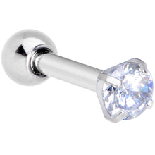 16G 1/4 Clear CZ Gem G23 Titanium 3mm Cartilage Tragus Earring