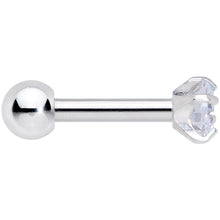 16G 1/4 Clear CZ Gem G23 Titanium 3mm Cartilage Tragus Earring
