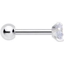 18G 1/4 Clear CZ Gem G23 Titanium 3mm Cartilage Tragus Earring