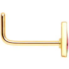 22G 5/16 Gold Tone Watermelon L Shaped Nose Ring