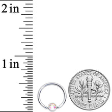 16G 3/8 Aurora Gem 4mm Disc BCR Ball Closure Ring