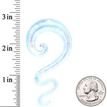 00G Iridescent Clear Glass Zig Zag Spiral Taper Set