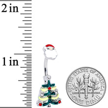 Red Gem Santa Christmas Tree Double Mount Belly Ring