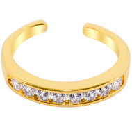 Clear CZ Gem Gold Tone Summer Bling Toe Ring