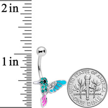 Clear Green Gem Summer Hummingbird Belly Ring