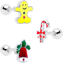 16G 1/4 Candy Gingerbread Christmas Cartilage Tragus Set of 3