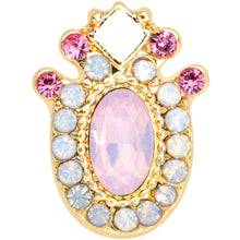 16G 1/4 Pink Gem White Faux Opal Gold Tone Cartilage Tragus