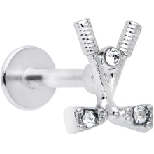 16G 5/16 Clear CZ Gem Crossed Golf Clubs Labret Monroe Tragus