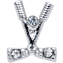 16G 5/16 Clear CZ Gem Crossed Golf Clubs Labret Monroe Tragus
