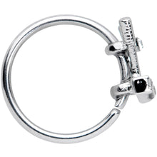 20G 5/16 Clear CZ Gem Crossed Golf Clubs Nose Hoop