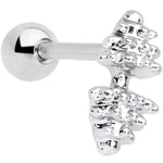 16G 1/4 Clear Gem Weightlifting Barbell Cartilage Tragus Earring