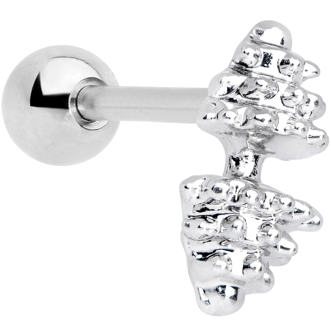 16G 1/4 Clear Gem Weightlifting Barbell Cartilage Tragus Earring