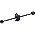 14G Black Howling Ghost Halloween Industrial Barbell 38mm